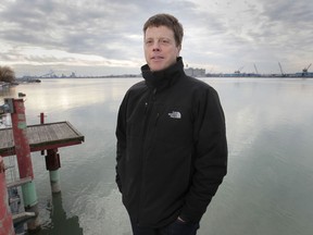 Prof. Aaron Fisk is a researcher at the Great Lakes Institute, shown here on Jan. 10, 2013, near the Detroit river in Windsor. (DAN JANISSE/The Windsor Star