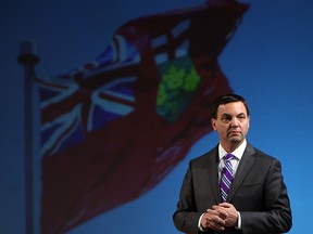 Ontario Progressive Conservative Leader TIm Hudak delivers his When The Money Runs Out presentation at the Canadian Transportation Museum in Essex on  January 17, 2013.