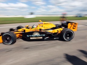 Simona de Silvestro takes off from pit lane during the second practice session. The Honda Indy Edmonton has come to Edmonton, Alta.: July 23, 2010 on the track at the City Centre Airport. (Candace Elliott/Edmonton Journal)