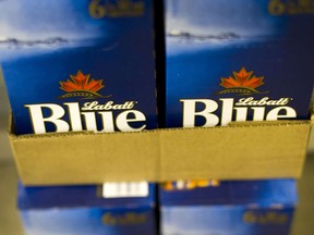Cases of Labatt's Blue beer bottles. (Bloomberg  files)