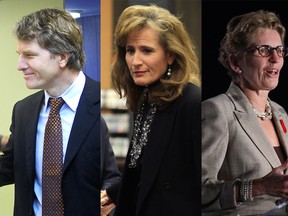 The top three contenders for the Ontario Liberal Party leadership. From left: Gerard Kennedy, Sandra Pupatello, and Kathleen Wynne. (Postmedia News / The Windsor Star)