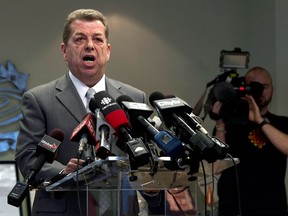 Elementary Teachers Federation of Ontario President Sam Hammond speaks at a news conference in Toronto on Thursday, January 3, 2013. (THE CANADIAN PRESS/Frank Gunn)