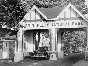 (July 1954)Through these gates thousands of visitors pass from early spring when the smelt fishing season is at hand to late fall when birds and butterflies mass at Point Pelee for their southward migration.(Windsor Star files)