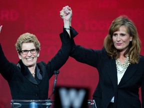 Sandra Pupatello looks down from the stage at the Ontario Liberal Leadership convention in Toronto on Saturday, January 26, 2013. THE CANADIAN PRESS/Frank Gunn