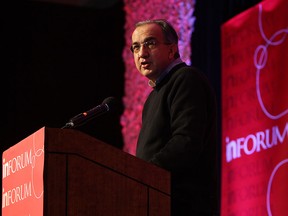 Sergio Marchionne, chairman and CEO, Chrysler Group LLC and CEO, Fiat S.p.A., delivers the keynote address at Inforum's 11th Annual Auto Show Breakfast at the Renaissance Centre in Detroit, Michigan on Friday, January 18, 2013.              (TYLER BROWNBRIDGE / The Windsor Star)