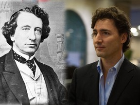 Sir John A. Macdonald, Canada's first Prime Minister, and Justin Trudeau are pictured in this photo. (The Windsor Star)