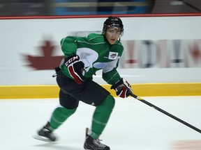 Windsor Spitfires Jordan Maletta during a team workout at the WFCU Centre in Windsor, Ontario on September 6, 2012.  (JASON KRYK/ The Windsor Star)