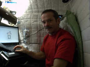 The first confirmed alien sighting in space: It must mean it's time for my Reddit AMA! Hope for intelligent life! (Chris Hadfield/Twitter)