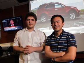 University of Windsor MBA students Vince Mazza, left, and William Ma, are semi-finalist in Canada's Next Top Ad Exec competition, February 13, 2013.  (NICK BRANCACCIO/The Windsor Star)