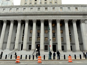 View of Federal Courthouse in Manhattan where the trial of New York Police Department officer Gilberto Valle, accused of conspiring to kidnap women that he planned to cook and eat, began February 25, 2013 in New York. AFP PHOTO/Stan HONDA