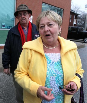 Claudette Tellier, right, of Sudbury, Ont., and Bill Hunter of Windsor were hoping to purchase special international drivers' licences at CAA on Ouellette Avenue before they continued their trip to Florida, Thursday February 14, 2013. (NICK BRANCACCIO/The Windsor Star).