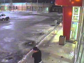 Windsor police have released surveillance footage of a suspect who smashed a large pane of glass at the Shoppers Drug Mart in the 1600 block of Wyandotte Street West on Monday, Feb. 4, 2013.