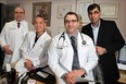In this file photo, dialysis medicine research team leader Dr. Albert Kadri, centre right, with collegues Dr. Wasim El Nekidy, left, Dr. Derrick Soong and Dr. Maher El-Masri, are very proud of a recently published study done totally at Hotel-Dieu Grace Hospital in Windsor, Ont., January 29, 2012. Their study details the optimal dose of medication thereby reducing the number of expensive procedures for dialysis patients. (NICK BRANCACCIO/The Windsor Star).
