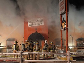 A fire at the Tecumseh Roadhouse Monday night, Feb. 4, 2013, will likely cause more than $500,000 in damages, say fire officials. (DAN JANISSE/The Windsor Star)