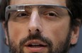 Google co-rounder Sergey Brin wears Google Glass glasses at an announcement for the Breakthrough Prize in Life Sciences at Genentech Hall on UCSF’s Mission Bay campus in San Francisco, Wednesday, Feb. 20, 2013. (AP Photo/Jeff Chiu)