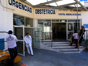 The obstetrics emergencies sector of the Western General Hospital in Guadalajara, Jalisco, Mexico on February 6, 2013. In this hospital a Mexican girl aged nine gave birth to a girl of her own, local authorities and family members said Wednesday. AFP PHOTO/Hector Guerrero