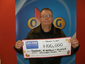 Douglas Andrews, of Windsor, won $100,000 playing Lotto 6/49 Encore in the Feb. 6, 2013 draw. (Handout/OLG)