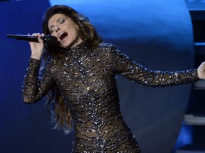 Singer Shania Twain performs during the debut of her residency show "Shania: Still the One" at The Colosseum at Caesars Palace on December 1, 2012 in Las Vegas, Nevada. (Photo by Jeff Bottari/Getty Images)