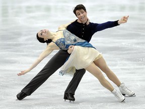 Tessa Virtue and Scott Moir of Canada skate in the Ice Dance Short Dance during day one of the ISU Four Continents Figure Skating Championships at Osaka Municipal Central Gymnasium on February 8, 2013 in Osaka, Japan. (Photo by Atsushi Tomura/Getty Images)