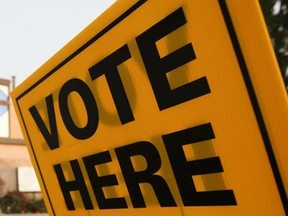 File photo of a  sign in front of a polling station. (Windsor Star files)
