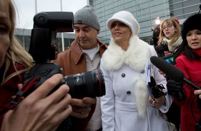 Yasmin Nakhuda, who once owned the famed Ikea Monkey 'Darwin', leaves court in Oshawa, Ontario, January 31, 2013. (Tyler Anderson/National Post)
