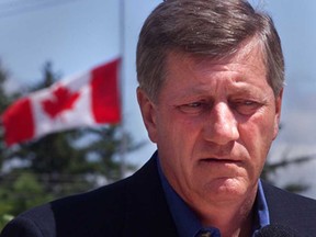 Ontario Premier Mike Harris during a news conferance in Walkerton, Ont. May 26 2000. (Postmedia News files)