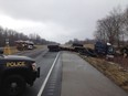 The 401 was closed for hours on Feb. 19. (Courtesy of Chatham-Kent OPP)
