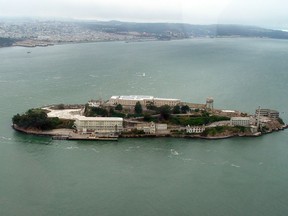 Escape from Alcatraz triathlon begins on the island of the infamous prison located in San Francisco Bay. 
(HELENE LABRIET-GROSS / AFP / Getty Images)