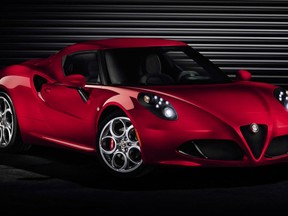 The forthcoming 2014 Alfa Romeo 4C sports car will be the first car from the Italian brand sold in North America since the mid-1990s. (Handout)