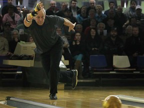 Dave Forfitt delivers a shot during the seniors final at the 58th annual Molson Masters Bowling Classic at  Bowlero, Saturday, February 9, 2013.  (DAX MELMER/The Windsor Star)