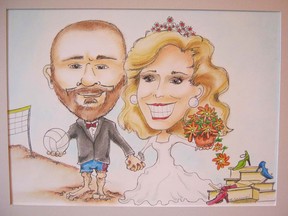 Chuck Sinkevitch created this caricature for one wedding couple.