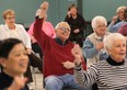 In this file photo, Neville Gough, 86, centre, participates in an exercise class at the Centre for Seniors in Windsor, Exercise for seniors can improve their safety, helping them avoid injury from falls. (DAN JANISSE / The Windsor Star)