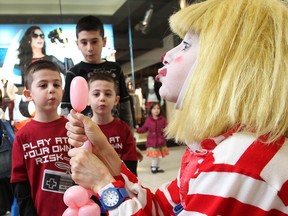 Devonshire Mall was a popular destination Monday, Feb. 20, 2012, for celebrating Family Day. A number of activities were available for families. Clarol the clown was on hand making balloon creations for the kids.  (DAN JANISSE/The Windsor Star)