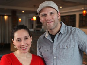 Green Bean Cafe owners Ben Davidson (R) and his wife Michelle (L) are shown at the cafe's current location at 2320 Wyandotte St. W. The Green Bean Cafe will open a second location in late March in The Windsor Star's new home at 300 Ouellette Ave. (Dax Melmer / The Windsor Star)