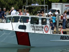 The Colchester Guardian search and rescue unit, is pictured during a christening of the new vessel at Colchester Harbour Marina in May 2012. (DAX MELMER / The Windsor Star)