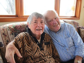 Louis and Rachel Rocheleau are pictured here in the living room of their River Canard home.