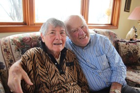 Louis and Rachel Rocheleau are pictured here in the living room of their River Canard home.