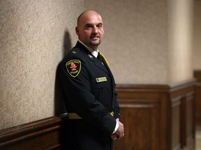 Superintendent Robert Savage is photographed at the Caboto Club in Windsor on Thursday, February 21, 2013. Savage was the recipient of the John Atkinson Award and was the first member of the auxiliary unit to receive the award.(TYLER BROWNBRIDGE / The Windsor Star)