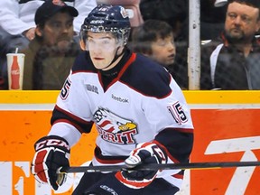 Former Spitfire Eric Locke scored three goals for the Spirit in Saginaw's 7-4 win over Windsor Saturday. (OHL Images)