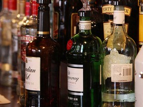 File photo of liquor bottles behind a bar. (Windsor Star files)