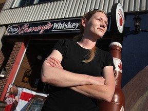In this file photo, Alissa Coutts, owner of Papa Cheney's, is photographed in front of her Riverside Drive bar. (Tyler Brownbridge/The Windsor Star)
