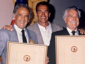 The Weider brothers, Ben, left, and Joe were instrumental in bringing Arnold Schwarzenegger to North America.
(Photograph by: Gazette file photo)