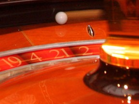 A ball spins on a roulette wheel in this file photo. (Jean Levac/The Ottawa Citizen)