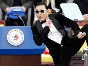 The popularity of music videos such as South Korean singer Psy’s “Gangnam Style” has contributed to an explosion in viewership on YouTube. The video has so far clocked up 1.45 billion views. (AP Photo/Lee Jin-man, File)