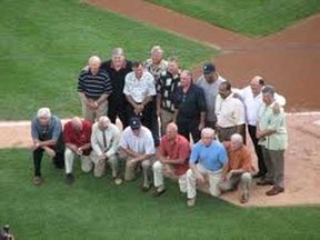 The 1968 World Champion Detroit Tigers pose for a photo before a game on June 24, 2008. (Google Images)