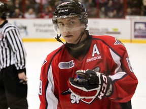 Windsor's Alexander Khokhlachev stares into the crowd after failing to score against Sault Ste. Marie at the WFCU Centre. (NICK BRANCACCIO/The Windsor Star)