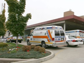 Ambulances at Hotel-Dieu Grace Hospital. (Windsor Star files)