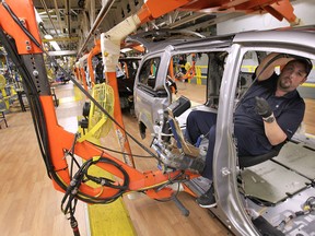 A minivan takes shape at Chrysler's  Windsor Assembly Plant.  (DAN JANISSE/The Windsor Star)