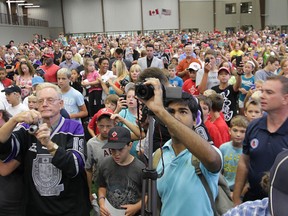 Over 1,000 fans showed up to greet  Amherstburg native and L.A. Kings player Kevin Westgarth with the Stanley Cup at the United Communities Credit Union complex in Amherstburg, Aug. 21, 2012. (Windsor Star files)