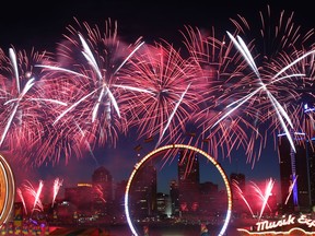 In this file photo, the Target Fireworks light up night sky over the Detroit River June 25, 2012.  (DAX MELMER/The Windsor Star)